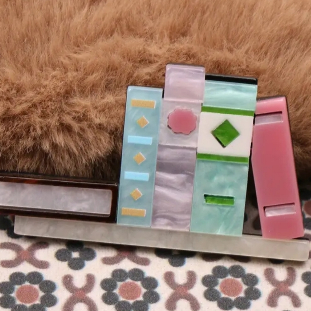 Colorful Bookshelf Brooch
